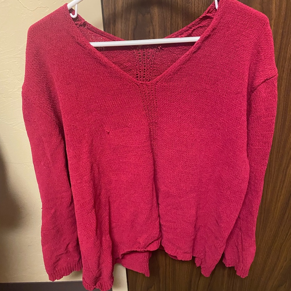 Knit pink sweater